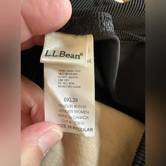 LL BEAN Tankini Skort Set 3pc Size 16 Black Ribbed UPF 50+ Lycra Sunblocking - Picture 5 of 10